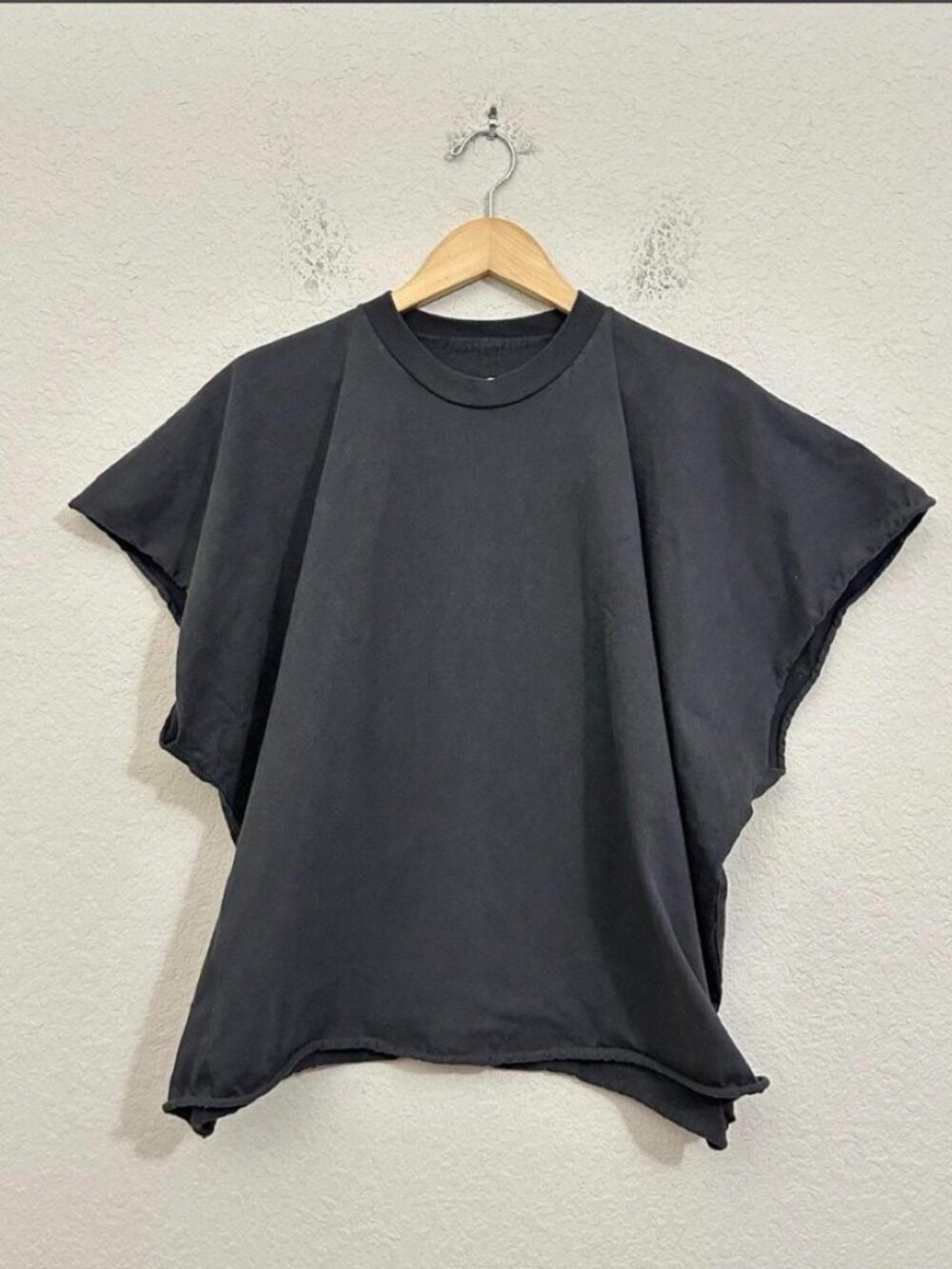 Kanye West Yeezus Style Black Cut Off T-Shirt Oversized Distressed Sleeveless